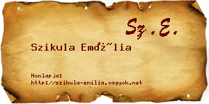 Szikula Emília névjegykártya